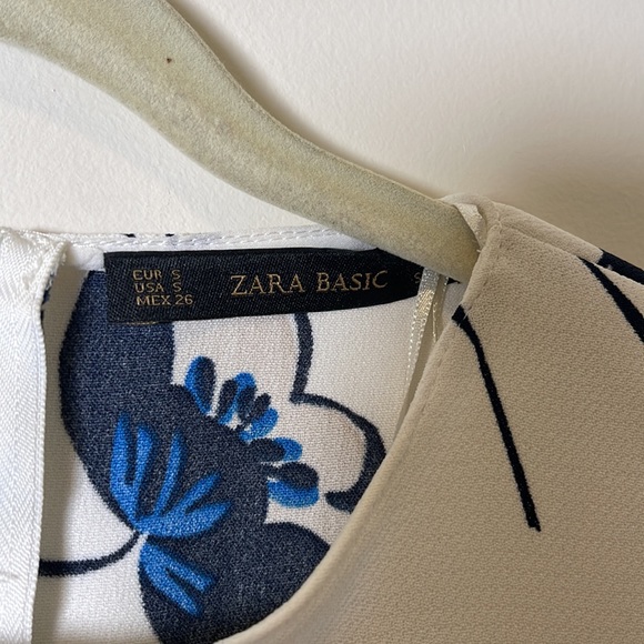 Zara Floral Crop Top With Zipper Back - Picture 4 of 4